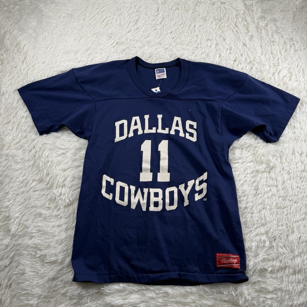 Vintage Dallas Cowboys Rawlings Shirt Adult Medium #11 NFL Script Logo 90s Tee
